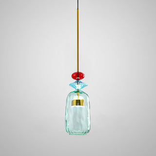 Suspension vintage en verre en couleur bonbon