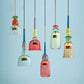 Suspension vintage en verre en couleur bonbon