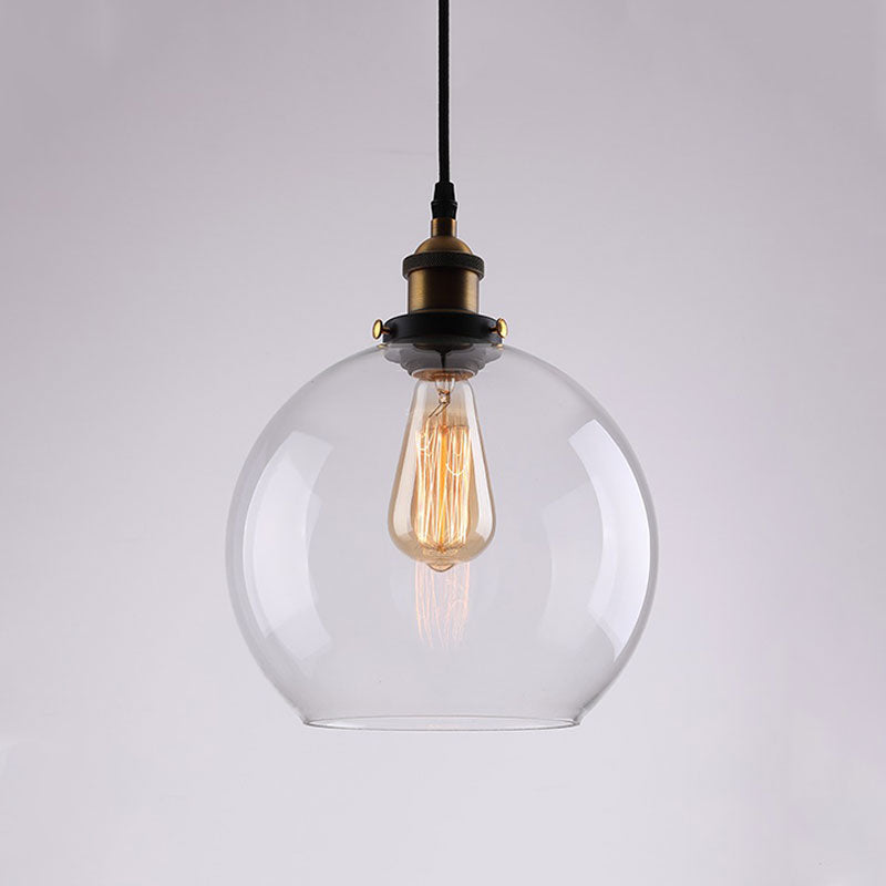 Suspension vintage industrielle esprit loft en verre