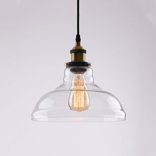 Suspension vintage industrielle esprit loft en verre