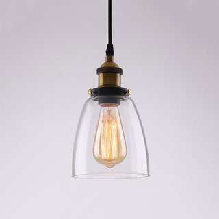 Suspension vintage industrielle esprit loft en verre
