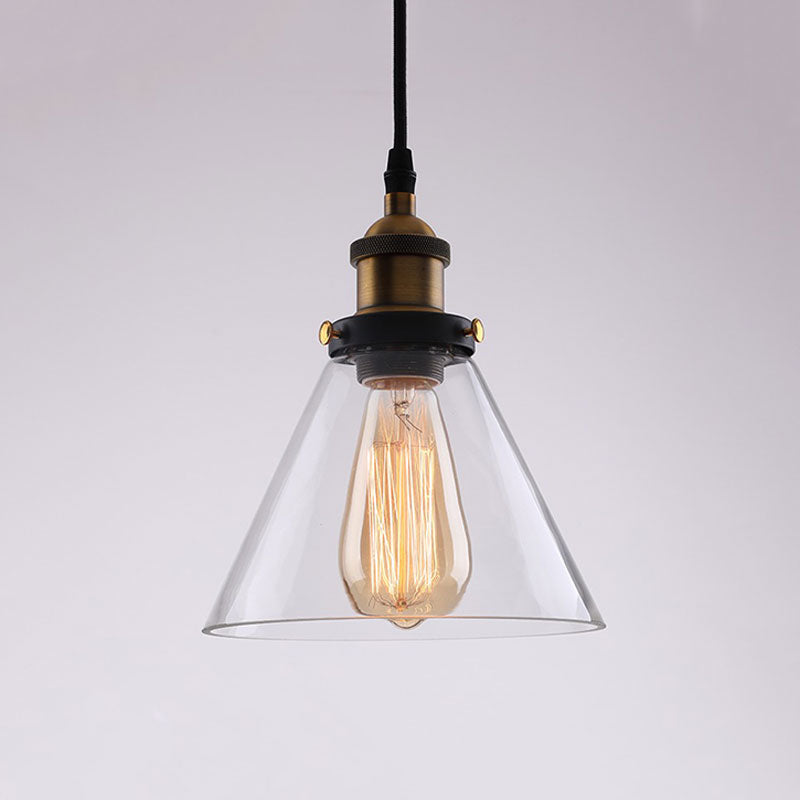Suspension vintage industrielle esprit loft en verre