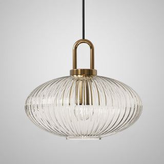 Suspension vintage lanterne en verre style année 70