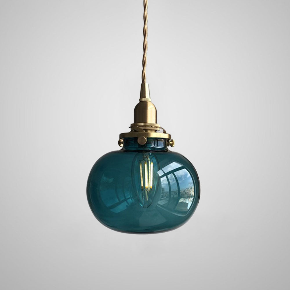 Suspension vintage style Edison en forme de boule en verre